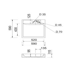 Раковина на стиральную машину Qtap Arvin 595x595x115 мм, White QTARV2365WHI48575