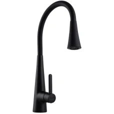 Смеситель для кухни GLOBUS Lux Lazer Pro силиконовый  гусак черный (на гайке) (GLPR-203SM-BB)