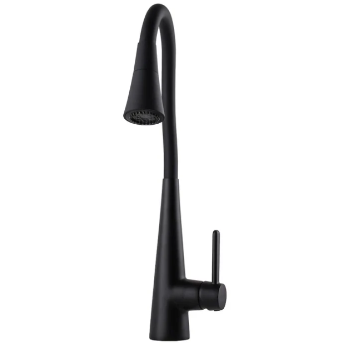 Смеситель для кухни GLOBUS Lux Lazer Pro силиконовый  гусак черный (на гайке) (GLPR-203SM-BB)