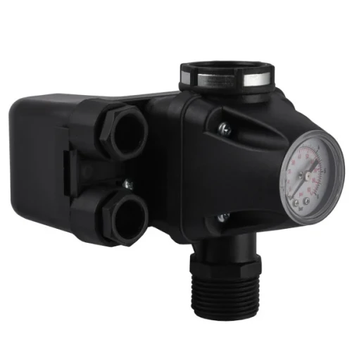 Реле тиску Italtecnica PM/5-3W (5-7 бар, 16A-220-240В, IP44, 1, накидна гайка) чорний корпус з манометром