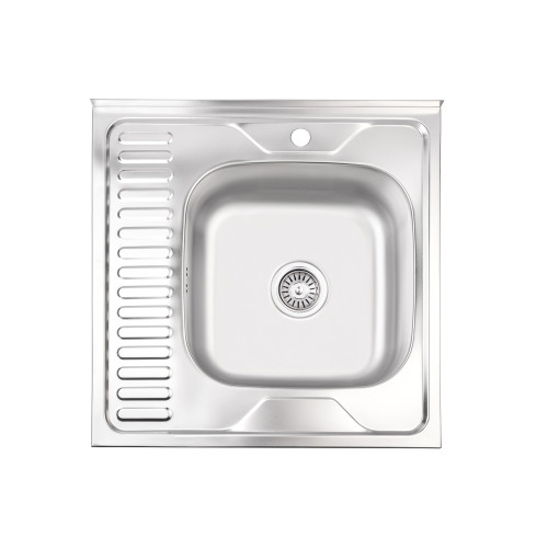 Кухонная мойка Brinex 6060-R 0,6 мм Satin (BRIN6060RSAT06)