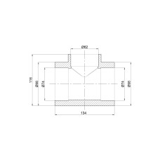 Тройник из полипропилена Thermo Alliance 75х63х75