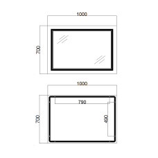 Зеркало Qtap Cardinal 1000х700 с LED-подсветкой Touch, с антизапотеванием, с диммером, регулятор температуры  цвета (3000-6500K) QT0478C10070