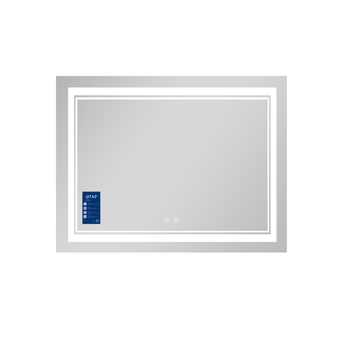 Зеркало Qtap Cardinal 1000х700 с LED-подсветкой Touch, с антизапотеванием, с диммером, регулятор температуры  цвета (3000-6500K) QT0478C10070