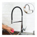 Змішувач на кухню з гнучким виливом GAPPO чорний+хром