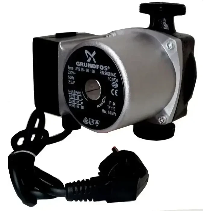 Насос  GRUNDFOS  UPS 25/60-130 (сірий) без КМЧ
