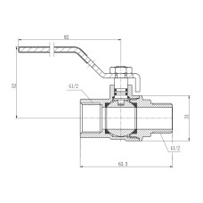 Кран шаровой SD Forte 1/2" ВН для газа (ручка) SF605G15