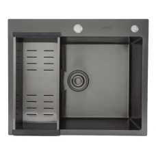 Кухонна Мойка GAPPO GS6050-6  накладна 600x500 мм, нержавіюча сталь, поверхня PVD