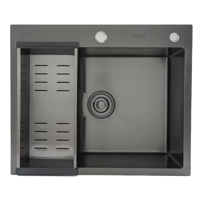 Кухонна Мойка GAPPO GS6050-6 накладна 600x500 мм, нержавіюча сталь, поверхня PVD Кухонна Мойка GAPPO GS6050-6 накладна 600x500 мм, нержавіюча сталь, поверхня PVD