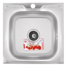 Мойка квадратная накладная 500х500х180/0,8мм сатин Zerix