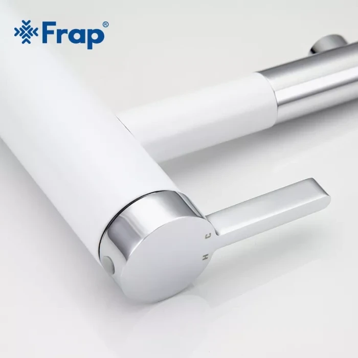 Змішувач для умивальника Frap F1052-14 високий, білий/хром