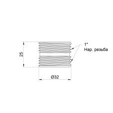 Ниппель радиаторный SD Plus 1" НР SD193W25