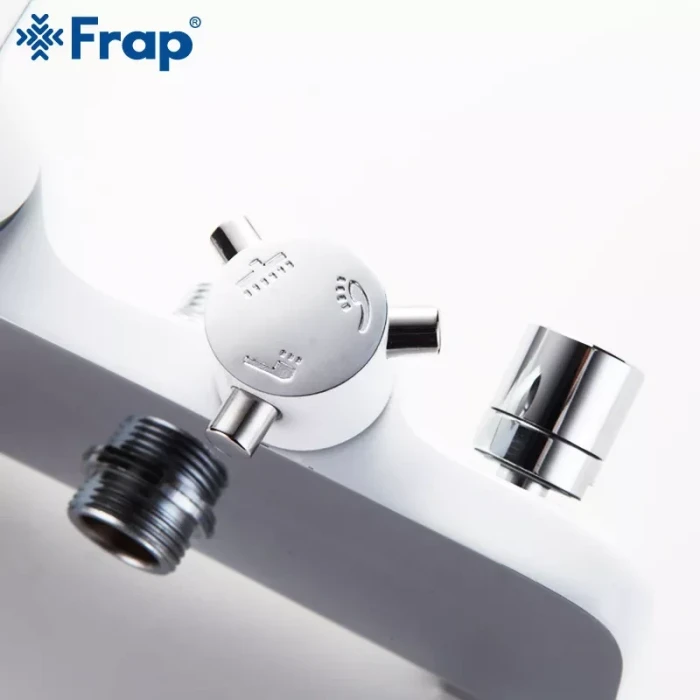 Душева система Frap F2431, поворотний вилив, лійка, білий/хром