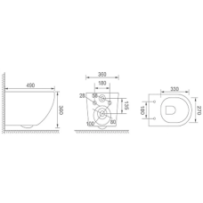 Унитаз подвесной Cersanit C502 DESSE VORTEX овал с сиденьем, дюр. soft-close легкосьемное
