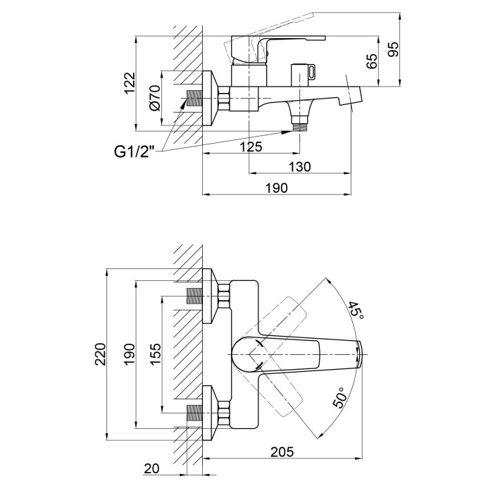 Смеситель для ванны Qtap Vitkov 3019104GC Смеситель для ванны Qtap Vitkov 3019104GC