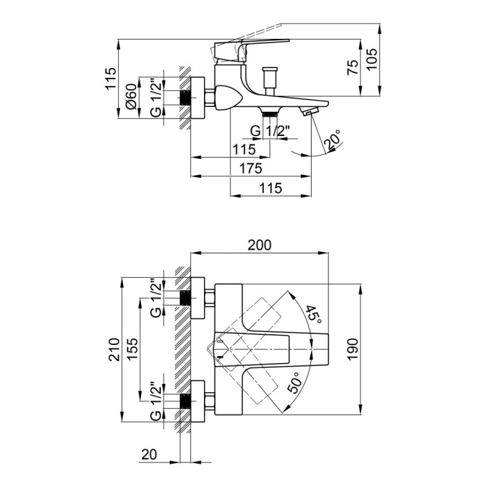 Смеситель для ванны Qtap Lodenice 3030101DC Смеситель для ванны Qtap Lodenice 3030101DC