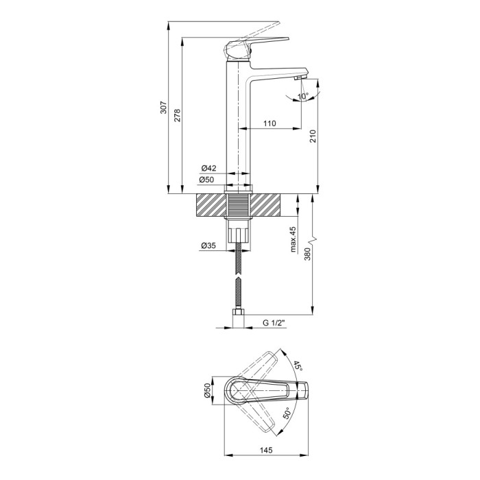 Смеситель для раковины Qtap Olsava 1012H107C