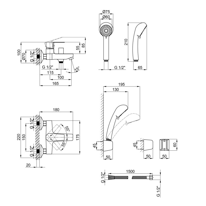 Смеситель для ванны Qtap Levny 3050104GC Смеситель для ванны Qtap Levny 3050104GC