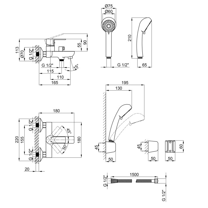 Смеситель для ванны Qtap Alza 3051104GC Смеситель для ванны Qtap Alza 3051104GC