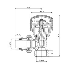Кран радиаторный SD Forte Powerful 1/2" с антипротечкой угловой SF232W15