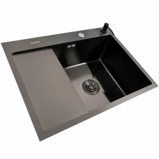 Мойка прям. 650х500х200 VALESO Handmade Black PVD 3.0/0.8 мм + дозатор R