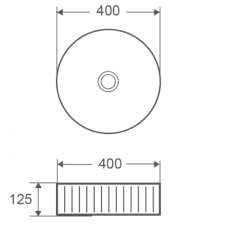 Умивальник накладной Круглий 400x400x125 MIXXUS PREMIUM WAVE-0101 керам.