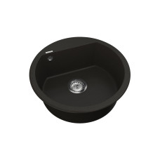 Мойка для кухни из исскуственого камня Vankor Tera  500х500х180 круглая Black + сифон