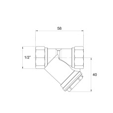 Фильтр косой Icma №50 грубой очистки 1/2" латунный