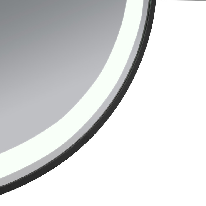 Зеркало Qtap Gemini 800х700 с LED-подсветкой Touch, с антизапотеванием, с диммером, регулятор температуры  цвета (3000-6500K) Reverse QT2578R8072B