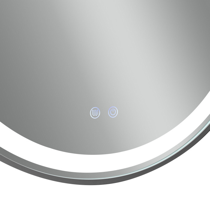 Зеркало Qtap Gemini 800х700 с LED-подсветкой Touch, с антизапотеванием, с диммером, регулятор температуры  цвета (3000-6500K) Reverse QT2578R8072B