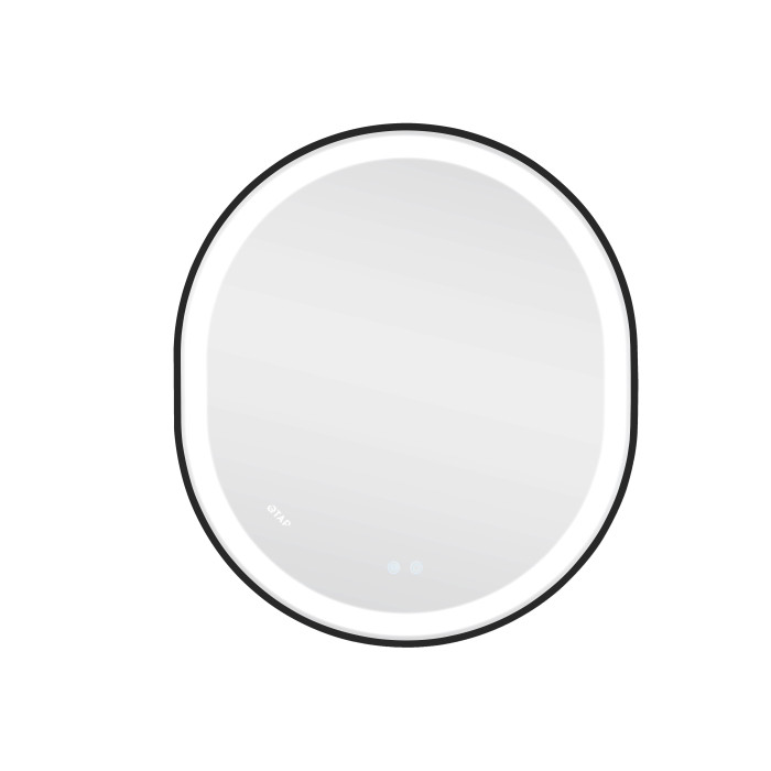 Зеркало Qtap Gemini 800х700 с LED-подсветкой Touch, с антизапотеванием, с диммером, регулятор температуры  цвета (3000-6500K) Reverse QT2578R8072B