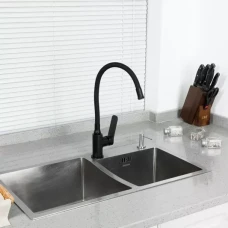 Змішувач для кухні Frap F4462 з гнучким виливом, чорний