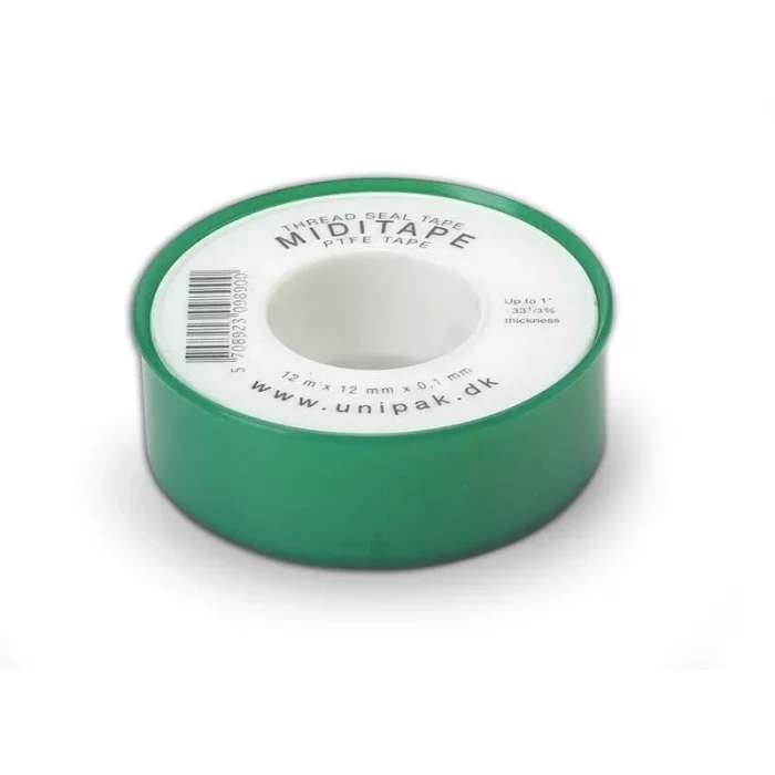 Стрічка тефлонова UNIPAK MIDITAPE 12x0.1 мм 13,2 м, білий
