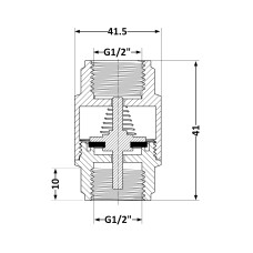 Обратний клапан Thermo Alliance Base 1/2"ВВ Slim с латунным штоком TAB240W15S