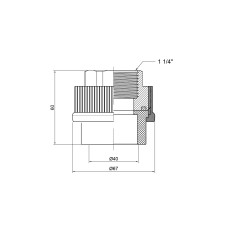 Муфта из полипропилена Thermo Alliance 40х1" 1/4 ВР