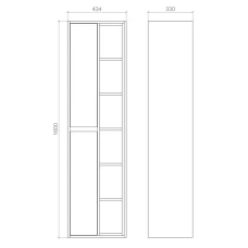 Пенал подвесной 44х33х160 Айрис Mirater  чорний  правый