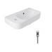 Комплект Qtap Tern: Раковина подвесная прямоугольная левая 450х250х158 мм White + Донный клапан PU02O