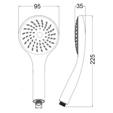 Лейка ручного душа LIDZ Niagara 1-но позиционная, хром LDNIA01CRM22034