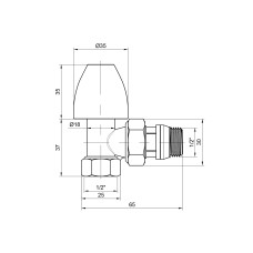Кран радиаторный  SD Plus 1/2" ВН антипротечкой угловой SD228W15