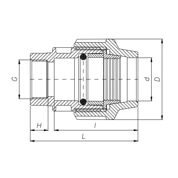 Муфта ПЕ з внутрішньою різьбою ITAL 32 мм x 1 1/4"