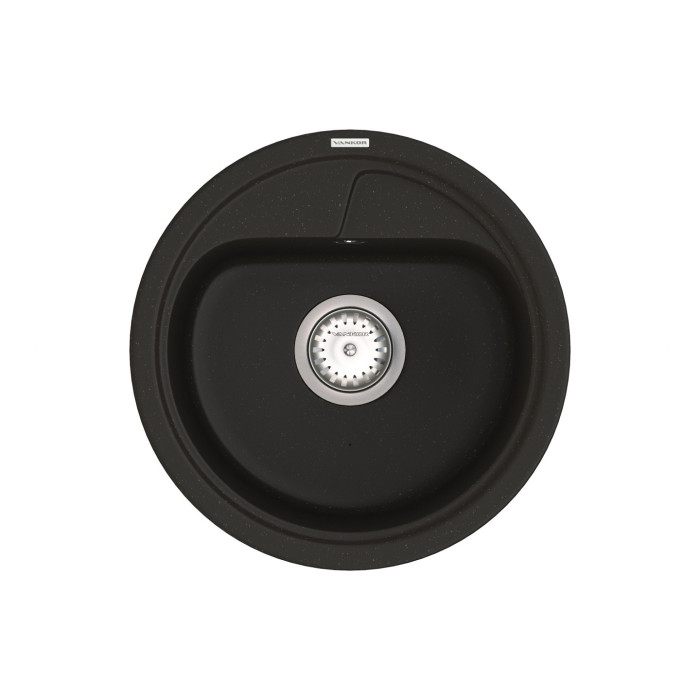 Мойка Vankor Polo 450х450х200 круг. Black + сифон