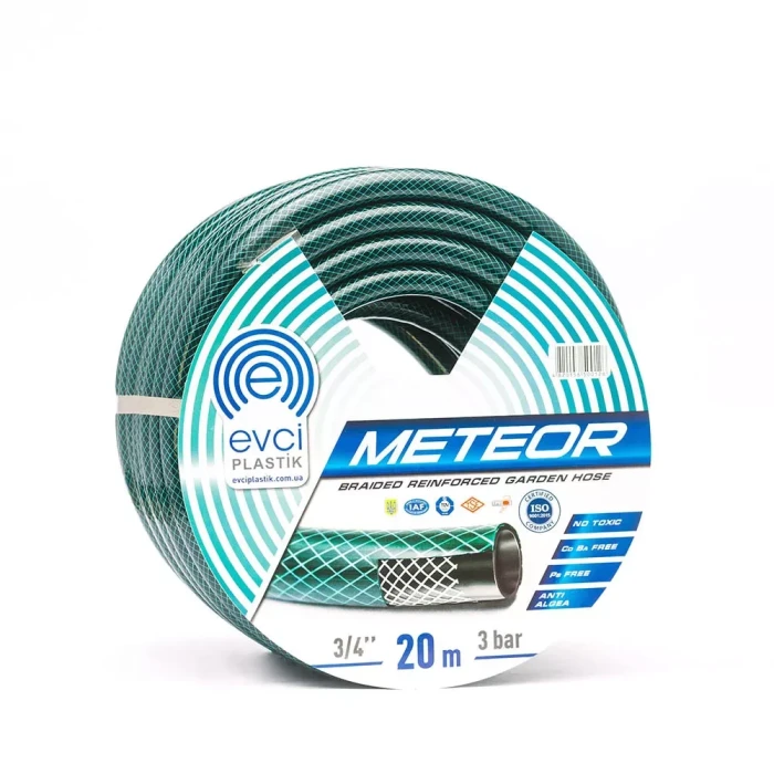 Шланг для поливу Evci Plastik Meteor ПВХ Ø 3/4" тришаровий, армований, бухта 50 м