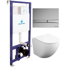 Комплект инсталляции KOLLER POOL Dune 1200SL+унитаз Round Тornado3 slim soft-clous,кнопка Integro Cosmo хром глянец