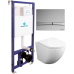 Комплект інсталяції KOLLER POOL Dune 1200SL+унітаз Round Тornado3 slim soft-clous, кнопка Integro Cosmo хром глянець