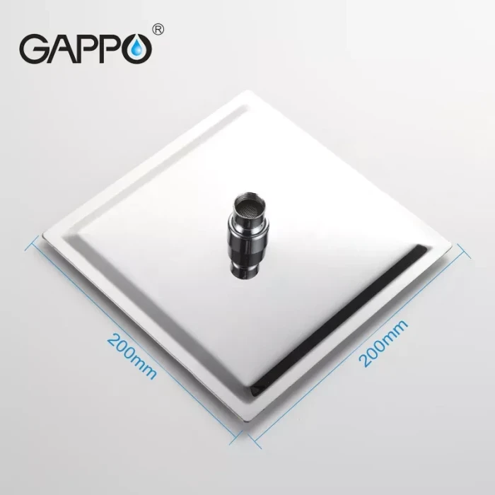 Тропічний душ GAPPO G28, 200x200 мм, нержавіюча сталь, хром