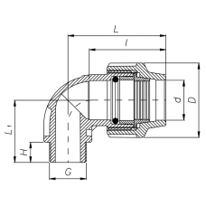 Коліно 90° із зовнішньою різьбою ПЭ ITAL 50 мм х 1 1/4"
