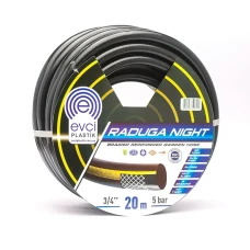 Шланг для поливу Evci Plastik Raduga Night ПВХ Ø 3/4", тришаровий, армований, бухта 20 м