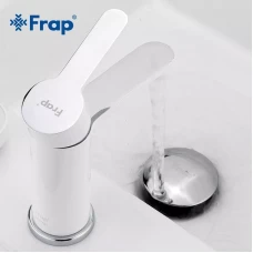 Змішувач для умивальника Frap F1041, білий/хром