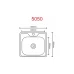 Мийка квадратна 500х500х160 декор PLATINUM