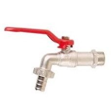 Кран водорозбірний 1/2" ручка червона Valve